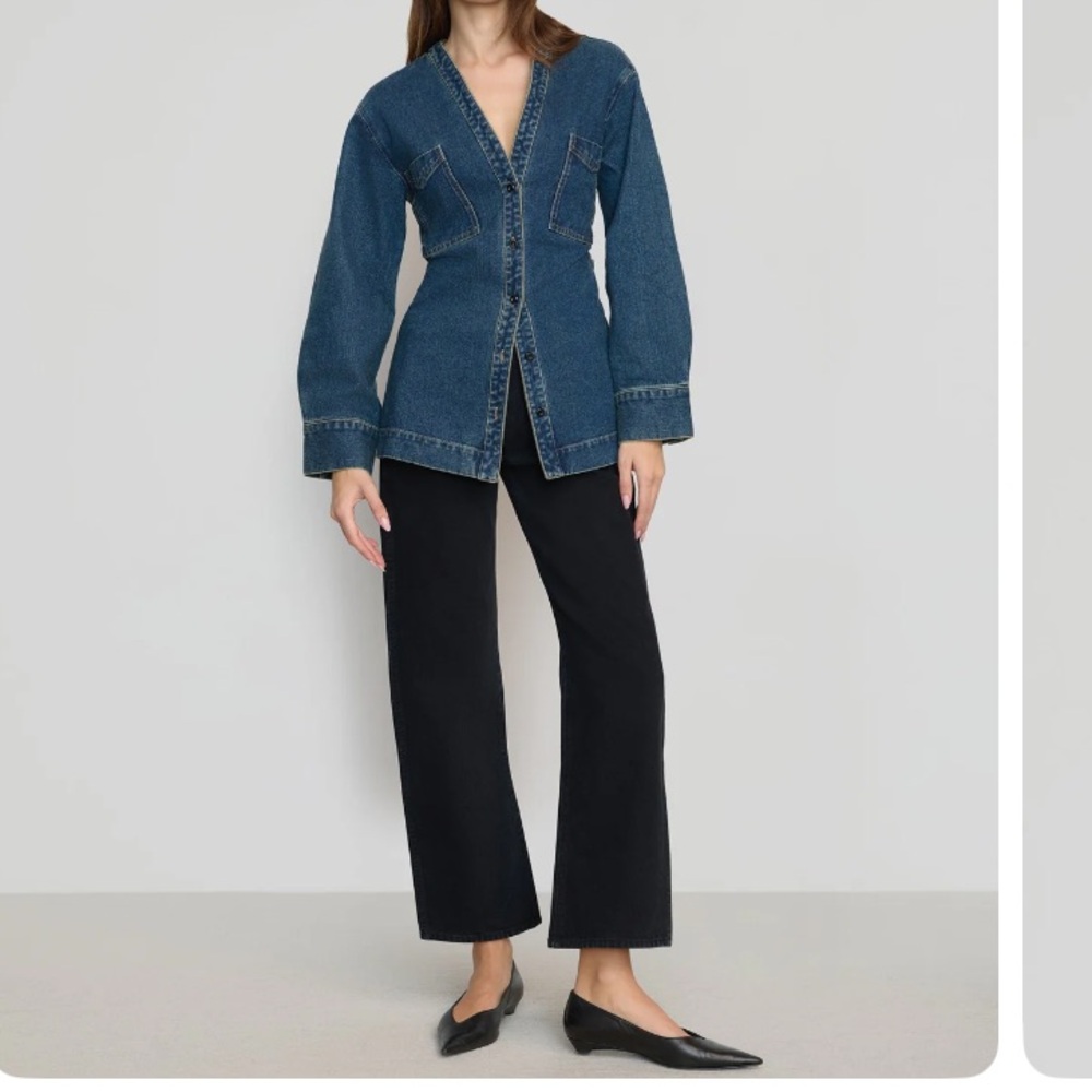 Emmett Structured-Sleeve Denim Jacket Indigo XS